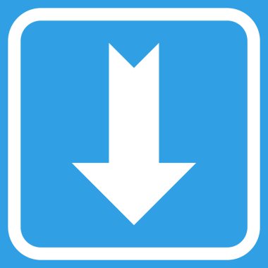 Vektör simgesi bir çerçeve içinde aşağı ok