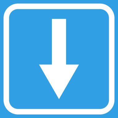 Vektör simgesi bir çerçeve içinde aşağı ok