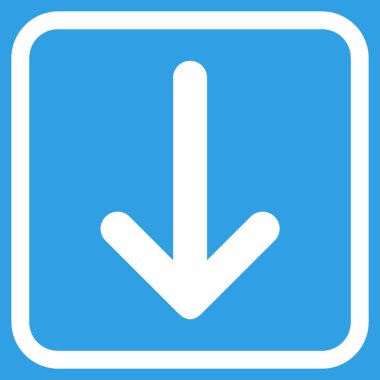 Vektör simgesi bir çerçeve içinde aşağı ok