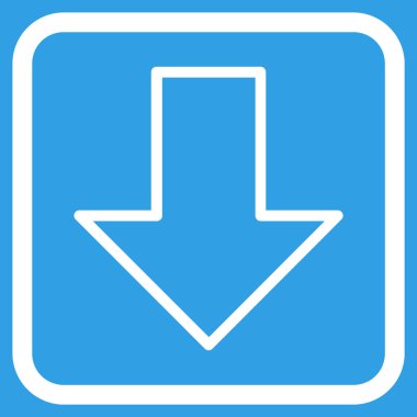 Vektör simgesi bir çerçeve içinde aşağı ok