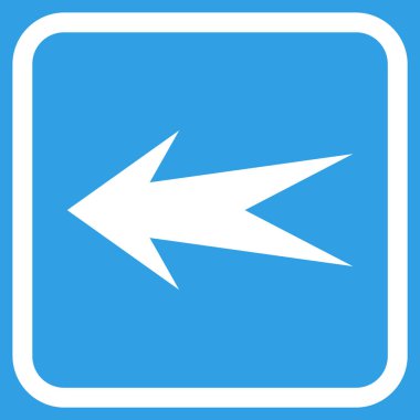 Ok sol vektör simgesi bir çerçeve içinde