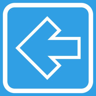 Ok sol vektör simgesi bir çerçeve içinde