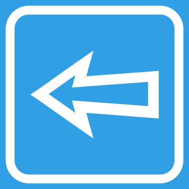 Ok sol vektör simgesi bir çerçeve içinde