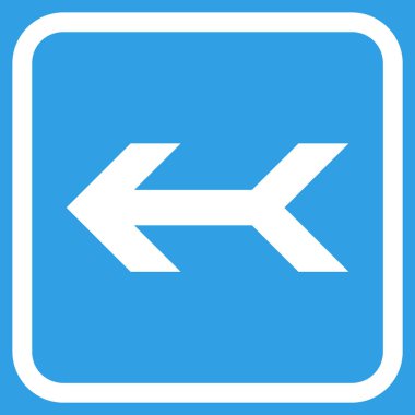 Ok sol vektör simgesi bir çerçeve içinde