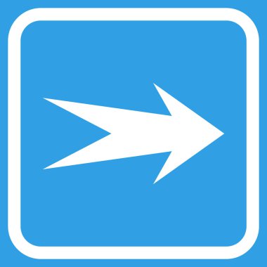 Ok sağ vektör simgesi bir çerçeve içinde