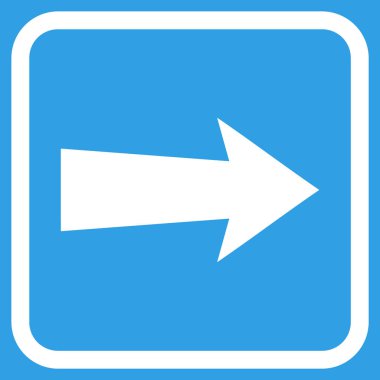 Ok sağ vektör simgesi bir çerçeve içinde