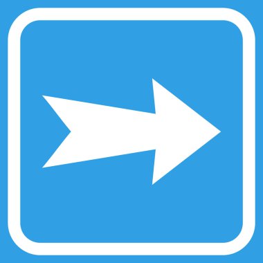 Ok sağ vektör simgesi bir çerçeve içinde