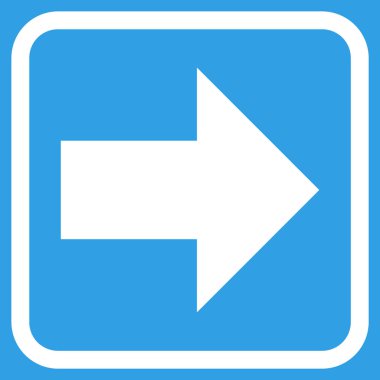 Ok sağ vektör simgesi bir çerçeve içinde