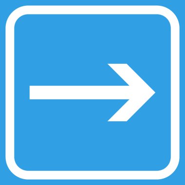 Ok sağ vektör simgesi bir çerçeve içinde