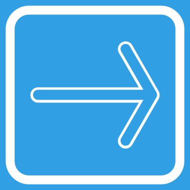 Ok sağ vektör simgesi bir çerçeve içinde