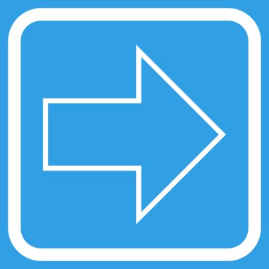 Ok sağ vektör simgesi bir çerçeve içinde