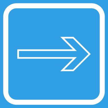 Ok sağ vektör simgesi bir çerçeve içinde