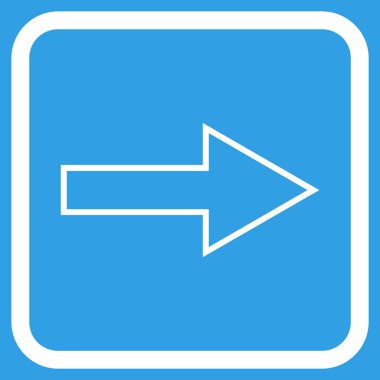 Ok sağ vektör simgesi bir çerçeve içinde