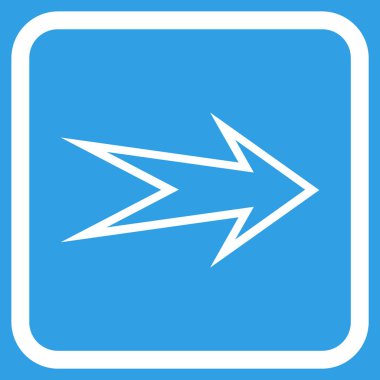 Ok sağ vektör simgesi bir çerçeve içinde