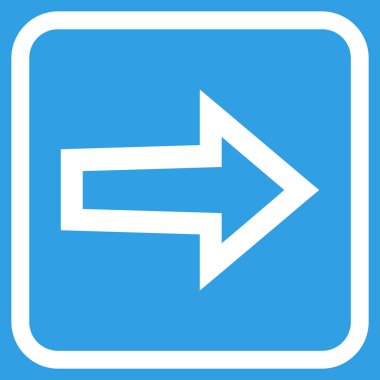 Ok sağ vektör simgesi bir çerçeve içinde