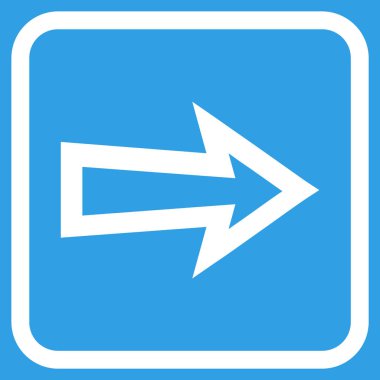 Ok sağ vektör simgesi bir çerçeve içinde