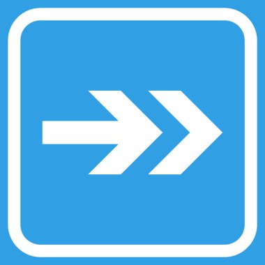 Ok sağ vektör simgesi bir çerçeve içinde