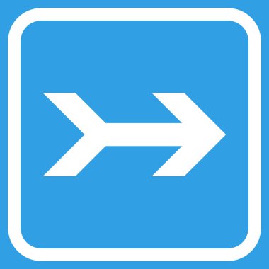 Ok sağ vektör simgesi bir çerçeve içinde