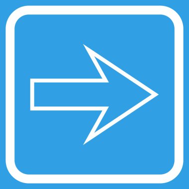 Ok sağ vektör simgesi bir çerçeve içinde