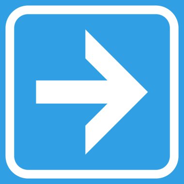 Ok sağ vektör simgesi bir çerçeve içinde