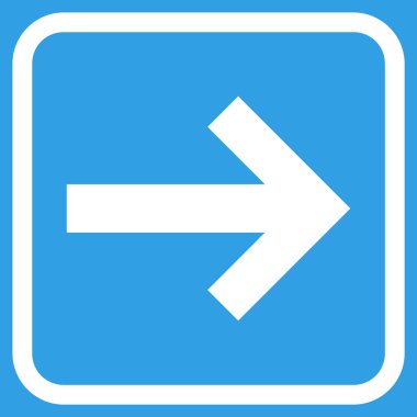 Ok sağ vektör simgesi bir çerçeve içinde