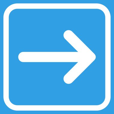 Ok sağ vektör simgesi bir çerçeve içinde