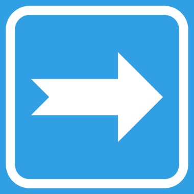 Ok sağ vektör simgesi bir çerçeve içinde