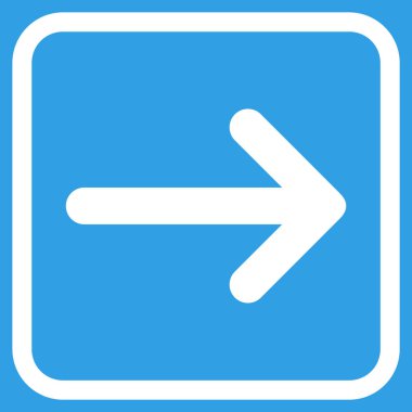 Ok sağ vektör simgesi bir çerçeve içinde