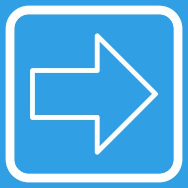 Ok sağ vektör simgesi bir çerçeve içinde