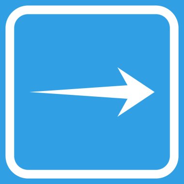 Ok sağ vektör simgesi bir çerçeve içinde