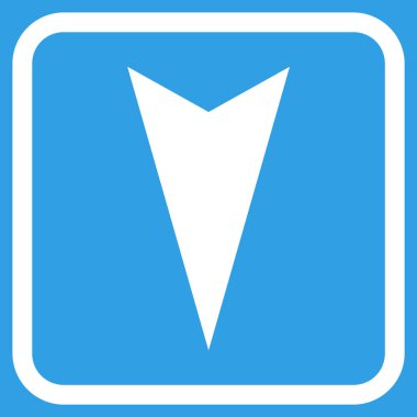 Vektör simgesi bir çerçeve içinde aşağı ok ucu