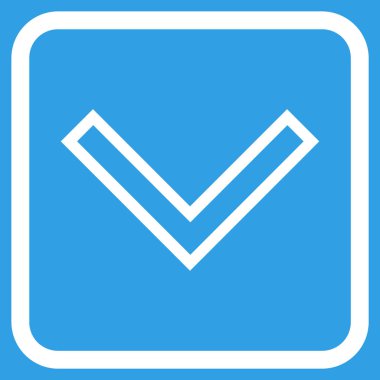 Vektör simgesi bir çerçeve içinde aşağı ok ucu