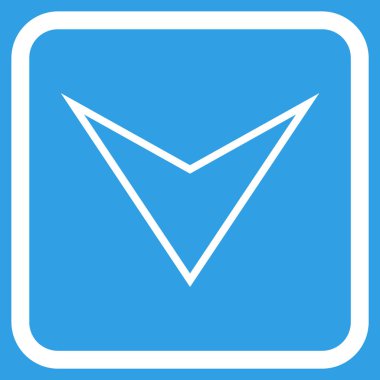 Vektör simgesi bir çerçeve içinde aşağı ok ucu