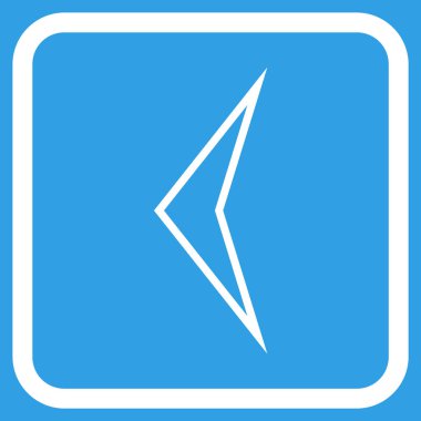 Ok ucu sol vektör simgesi bir çerçeve içinde