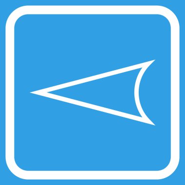 Ok ucu sol vektör simgesi bir çerçeve içinde