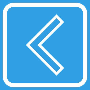 Ok ucu sol vektör simgesi bir çerçeve içinde