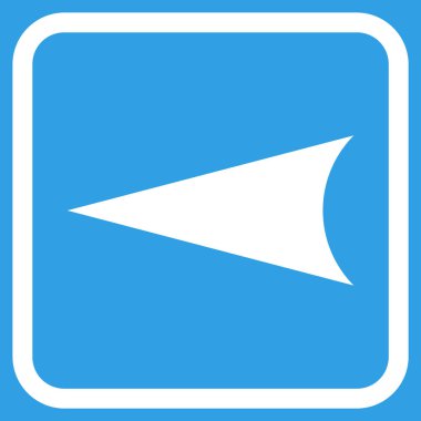 Ok ucu sol vektör simgesi bir çerçeve içinde