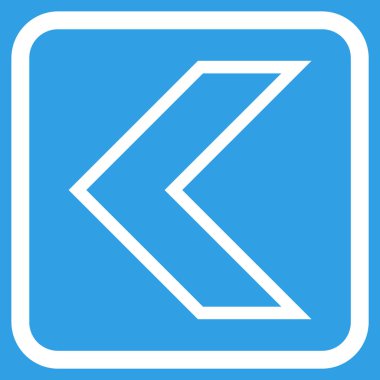 Ok ucu sol vektör simgesi bir çerçeve içinde