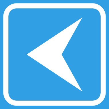 Ok ucu sol vektör simgesi bir çerçeve içinde