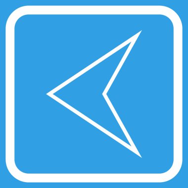 Ok ucu sol vektör simgesi bir çerçeve içinde