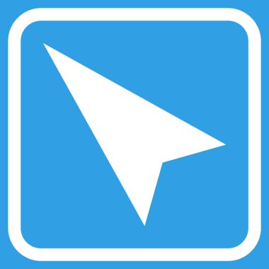 Ok ucu sol yukarı vektör simgesi bir çerçeve içinde