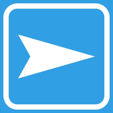 Ok ucu doğru vektör simgesi bir çerçeve içinde