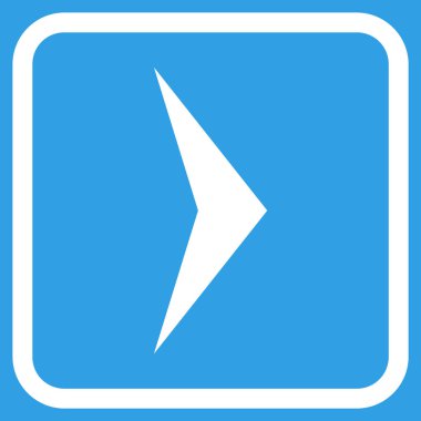 Ok ucu doğru vektör simgesi bir çerçeve içinde