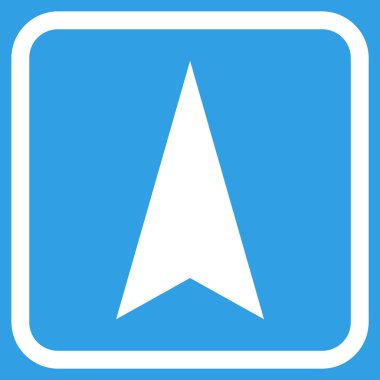 Vektör simgesi bir çerçeve içinde yukarı ok ucu