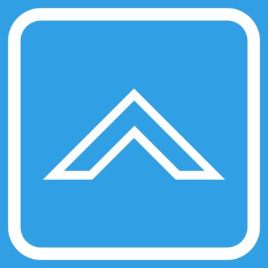 Vektör simgesi bir çerçeve içinde yukarı ok ucu