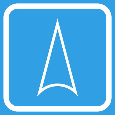 Vektör simgesi bir çerçeve içinde yukarı ok ucu