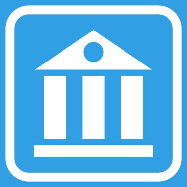 Banka Binası vektör simgesi bir çerçeve içinde