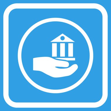 Banka hizmet vektör simgesi bir çerçeve içinde