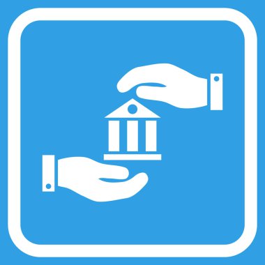 Banka hizmet vektör simgesi bir çerçeve içinde