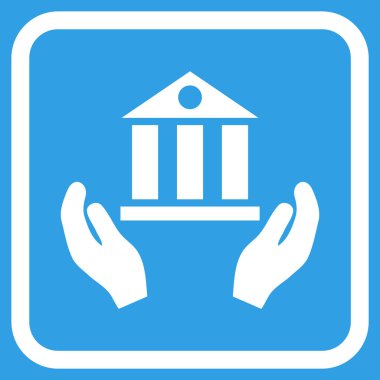 Banka hizmet vektör simgesi bir çerçeve içinde